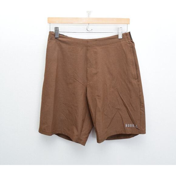 NOBULL Shorts Men's Large Brown 9" Inseam Lightweight Performance CrossFit - Picture 1 of 3
